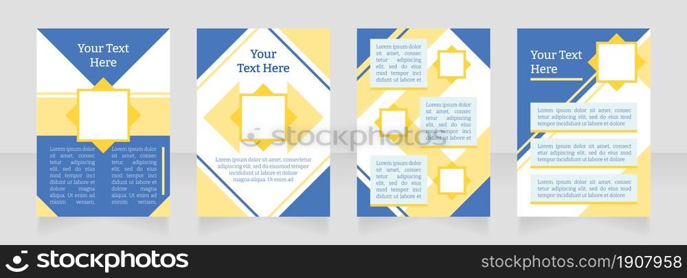 Business guide blank brochure layout design. Respond to common questions. Vertical poster template set with empty copy space for text. Premade corporate reports collection. Editable flyer paper pages. Business guide blank brochure layout design