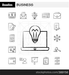 Business Hand Drawn Icon for Web, Print and Mobile UX/UI Kit. Such as: Business, Dollar, Money, Buy, Business, Chat, Sand, Message, Pictogram Pack. - Vector