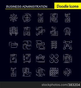 Business Hand Drawn Icon Pack For Designers And Developers. Icons Of Gaming, Puzzle, Business, Business, Cog, Gear, Optimization, Mobile, Vector