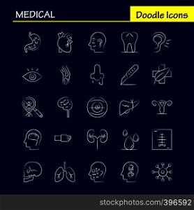 Business Hand Drawn Icons Set For Infographics, Mobile UX/UI Kit And Print Design. Include: Avatar, Chat, Message, Conversation, Laptop, Pie Chart, Computer, Collection Modern Infographic Logo and Pictogram. - Vector