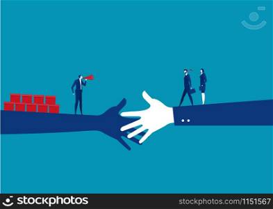 business handshake between investor with sales Concept Vector. Business People Cooperation. Illustration