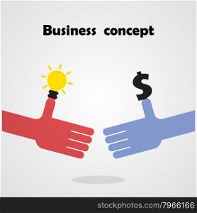 Business handshake concept and business people. Vector illustration&#xA;