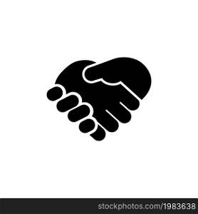 Business Handshake, Contract Agreement. Flat Vector Icon illustration. Simple black symbol on white background. Business Handshake Contract Agreement sign design template for web and mobile UI element. Business Handshake, Contract Agreement Flat Vector Icon