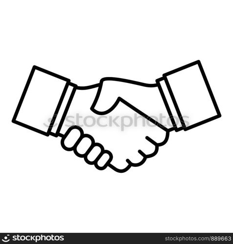 Business handshake icon. Outline business handshake vector icon for web design isolated on white background. Business handshake icon, outline style