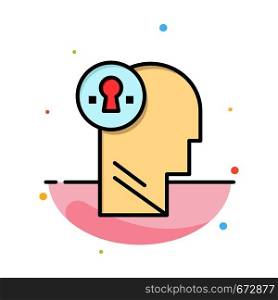 Business, Head, Idea, Mind, Think Abstract Flat Color Icon Template