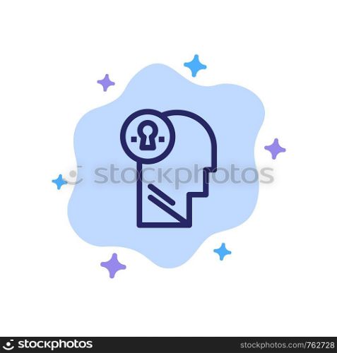 Business, Head, Idea, Mind, Think Blue Icon on Abstract Cloud Background