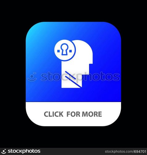 Business, Head, Idea, Mind, Think Mobile App Button. Android and IOS Glyph Version
