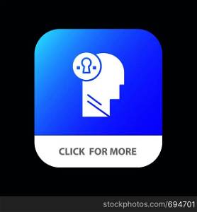 Business, Head, Idea, Mind, Think Mobile App Button. Android and IOS Glyph Version