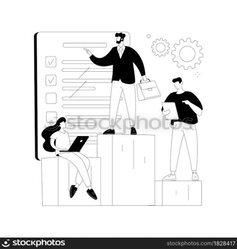 Business hierarchy abstract concept vector illustration. Hierarchical organization, top level management, execution of business plan, corporate ladder, company model and size abstract metaphor.. Business hierarchy abstract concept vector illustration.
