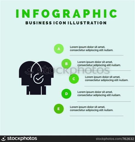 Business, Human, Modern, Resources, Selection Solid Icon Infographics 5 Steps Presentation Background