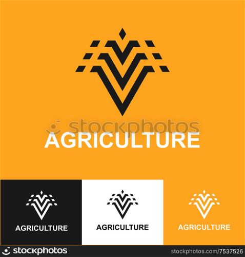 Business Icon -agriculture, vector logo concept illustration plant corn, grain. Organic logo. Ecology logo. Leafs logo. Bio logo. Nature organic logo. Agriculture logo. Vector logo template. . Business Icon design template