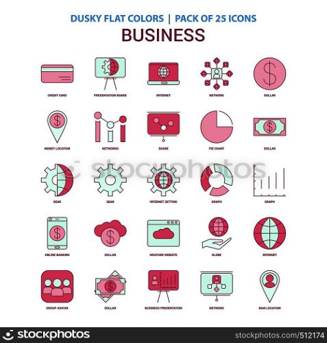 Business icon Dusky Flat color - Vintage 25 Icon Pack