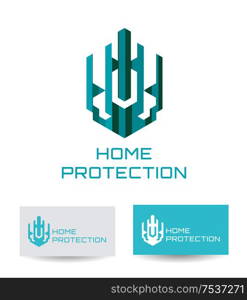 Business Icon - Home protection. Vector logo design template. Logo concept for Home security, building home architecture. Business Icon design template