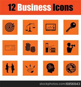 Business icon set. Business icon set. Orange design. Vector illustration.