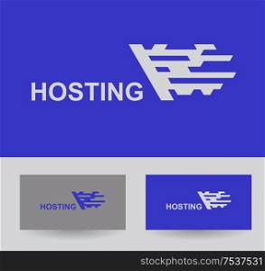 Business Icon - Vector logo design template. Abstract emblem for communication technology, internet hosting service. Business Icon design template