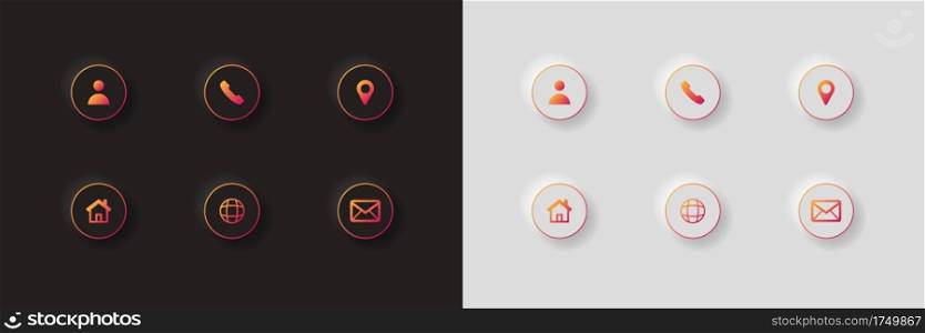 Business icons in neumorphic style
