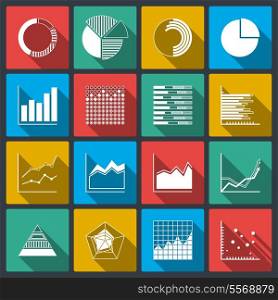Business icons of ratings graphs and charts, infographic elements set isolated vector illustration