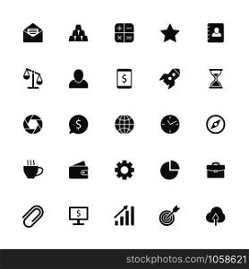 Business icons. Office teamwork sign, business collaboration symbol and product management. Networking consultancy support or management organization isolated vector silhouette symbols set. Business icons. Office teamwork sign, business collaboration symbol and product management isolated vector silhouette symbols set