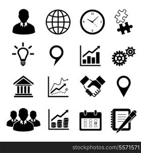 Business icons set and design elements for infographics presentation isolated vector illustration