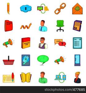 Business icons set. Cartoon set of 25 business vector icons for web isolated on white background. Business icons set, cartoon style