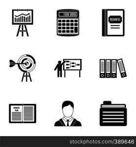 Business icons set. Simple illustration of 9 business vector icons for web. Business icons set, simple style