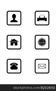 Business icons set with icon of house, printer, email, website and other contract elements. Isolated vector       illustration business icons
