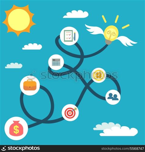 Business idea growth concept background vector illustration