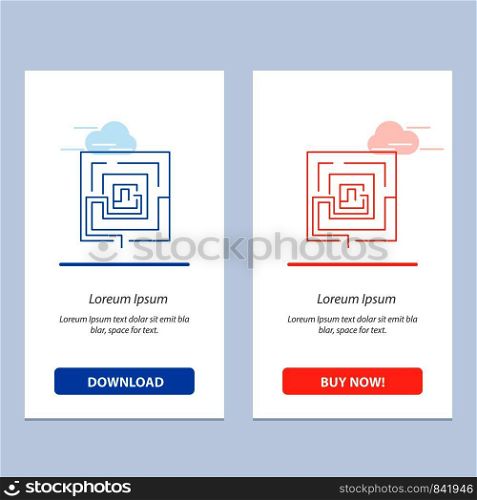Business, Idea, Marketing, Pertinent, Puzzle Blue and Red Download and Buy Now web Widget Card Template