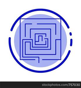 Business, Idea, Marketing, Pertinent, Puzzle Blue Dotted Line Line Icon