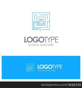 Business, Idea, Marketing, Pertinent, Puzzle Blue outLine Logo with place for tagline