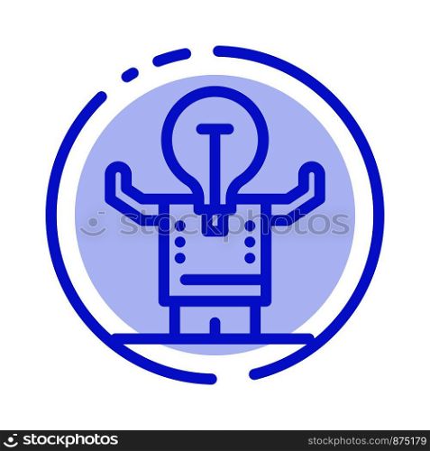 Business, Improvement, Man, Person, Potential Blue Dotted Line Line Icon