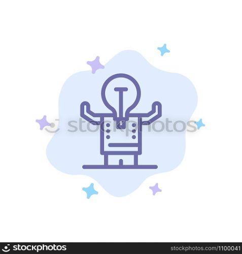 Business, Improvement, Man, Person, Potential Blue Icon on Abstract Cloud Background