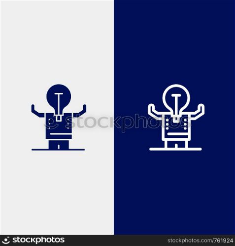 Business, Improvement, Man, Person, Potential Line and Glyph Solid icon Blue banner Line and Glyph Solid icon Blue banner