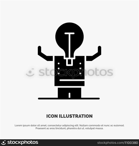 Business, Improvement, Man, Person, Potential solid Glyph Icon vector