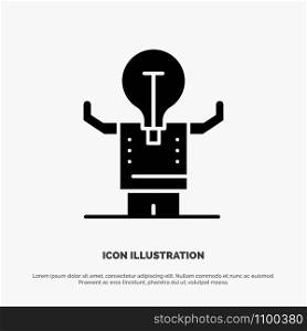 Business, Improvement, Man, Person, Potential solid Glyph Icon vector