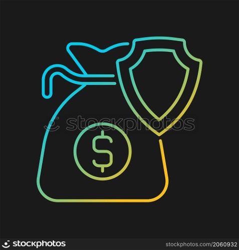 Business income insurance gradient vector icon for dark theme. Business interruption insurance policy. Thin line color symbol. Modern style pictogram. Vector isolated outline drawing. Business income insurance gradient vector icon for dark theme