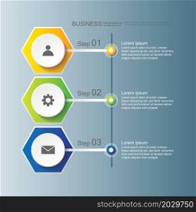 Business infographic abstract background with 3 step