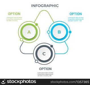 Business Infographic. Diagram with 3 steps, options, or processes. Infographics template for presentation.