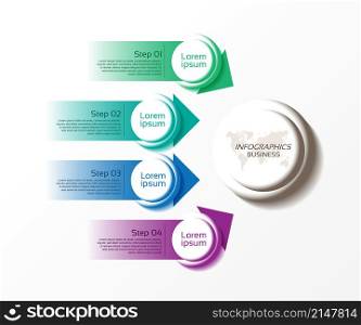 Business infographic elements gradient with 4 step