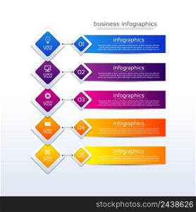 Business infographic elements gradient with 5 step