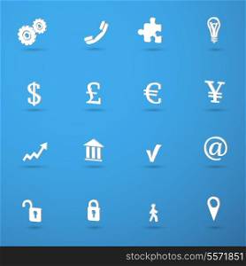 Business infographic icons set with currency signs isolated vector illustration