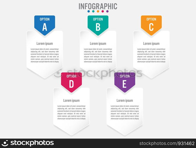 Business infographic labels template with 5 options.Creative concept for infographic.