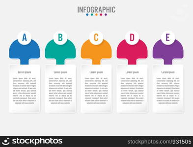 Business infographic labels template with 5 options.Creative concept for infographic.