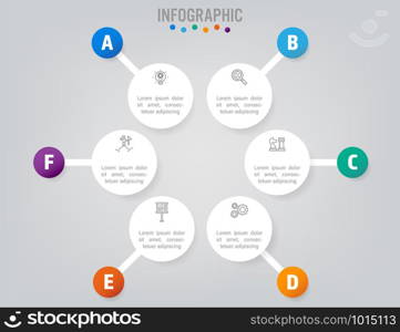 Business infographic labels template with option