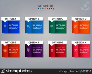 Business infographic labels template with option