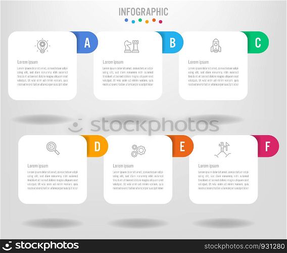 Business infographic labels template with options