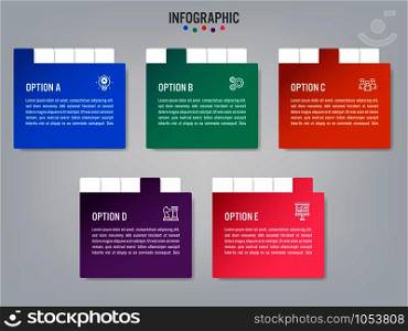 Business infographic labels template with options. Creative template for presentation