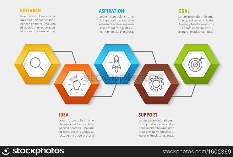 Business Infographic modern five steps