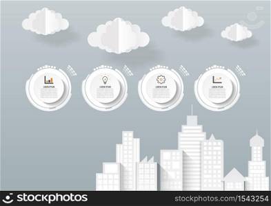 Business infographic on building concept. vector elements illustration.