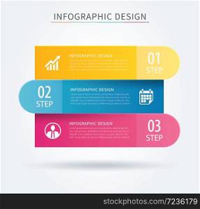 Business infographic tab progress concept with 3 step.Performance and success layers.Can be used for workflow layout, number options, web design, presentations,abstract background